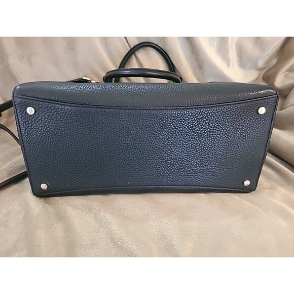Kate Spade Leila Black Leather Medium Triple Compartment Satchel crossbody Bag - Picture 5 of 14